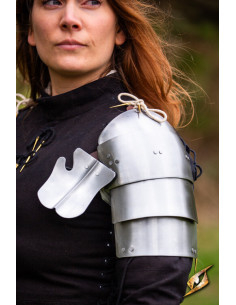 ombreiras medievais de aço modelo Landsknecht, acabamento...