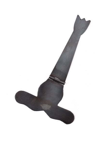 Hélice medieval de cofre forjada em aço