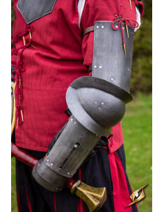 Braços medievais em aço modelo Landsknecht, acabamento...