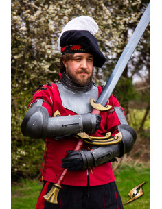 Braços medievais em aço modelo Landsknecht, acabamento... 2