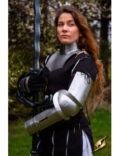 Braços medievais em aço modelo Landsknecht, acabamento...