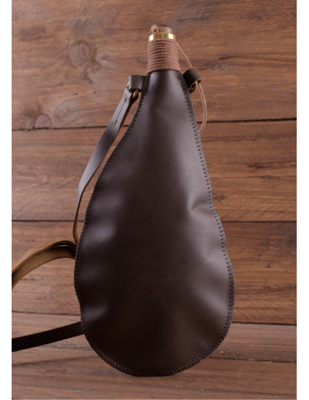 Garrafão medieval de água de couro...