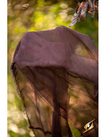 Capuz com xale em gasa, modelo Ezio