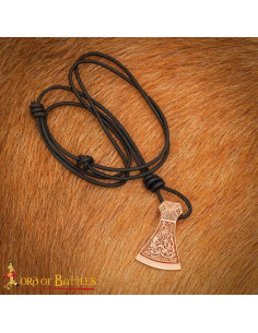 Pingente machado celta-vikinga, acabamento bronze 2