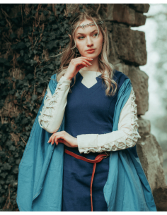 Vestido medieval de algodão modelo Galatea, cor azul 2