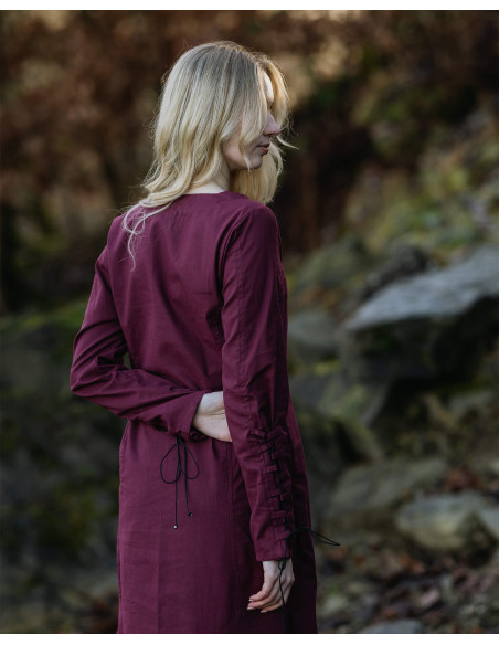 Túnica longa medieval de algodão...