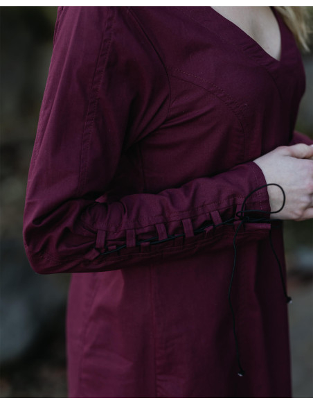 Túnica longa medieval de algodão...