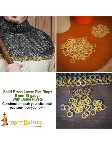 Pacote de anéis planos de latão com...