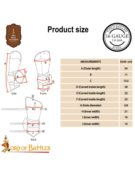 Armadura para perna em aço cavaleiro...
