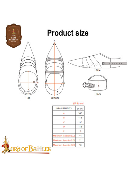 Sabatones medievais em aço Séculos...