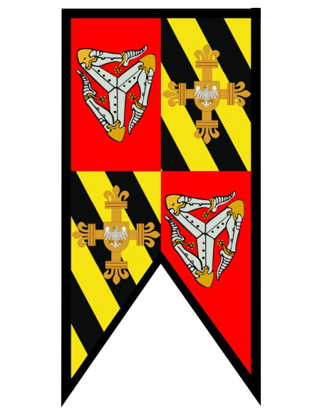 Bandeira Medieval Quadrada de picos,...