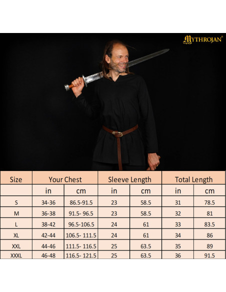 Túnica vikinga de algodão modelo...