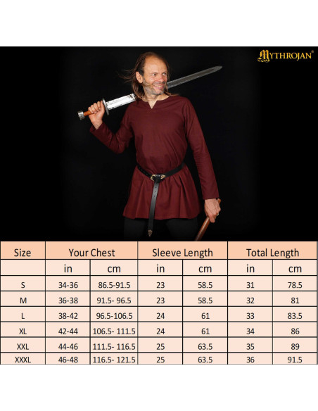 Túnica medieval de algodão modelo...