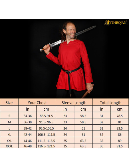 Túnica medieval de algodão modelo...