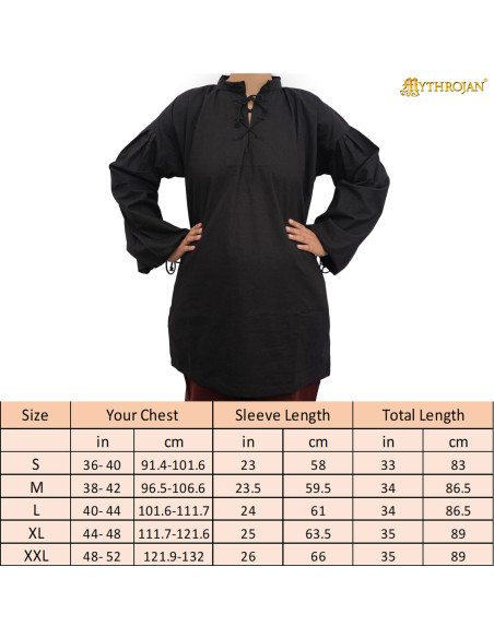 Camisa vikinga de algodão modelo...