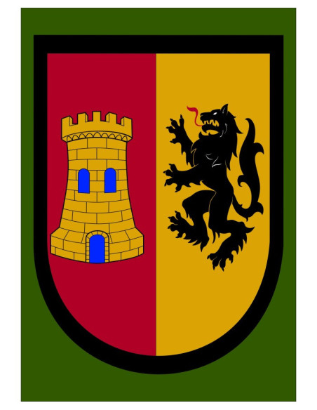 Bandeira medieval Lobo e Castelo