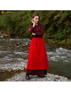 Avental medieval Renacentista, cor vermelha