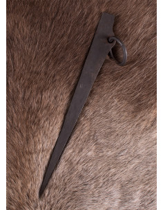 Estaca com argola, aço forjado à mão, (28 cm.) 2