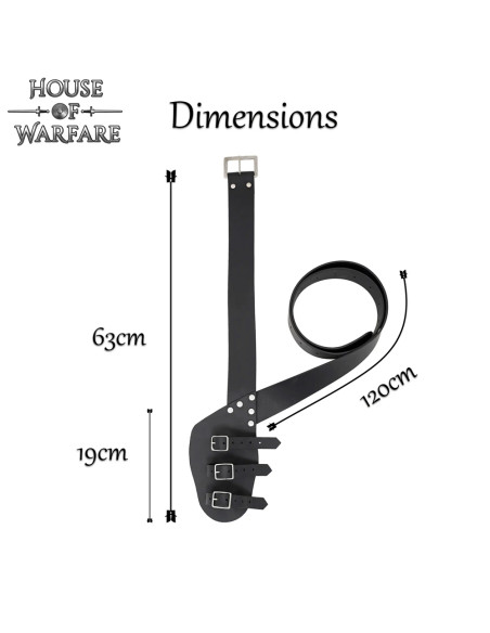 Cinturão medieval de couro para...