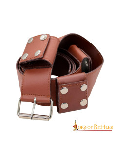 Cinto de couro feito à mão para LARP e Cosplay 2