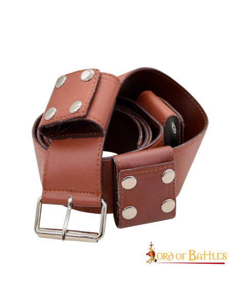 Cinto de couro feito à mão para LARP...