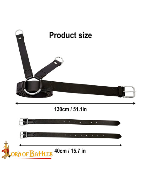 Tahalí medieval de couro para...