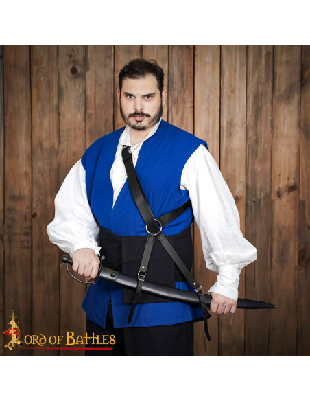 Tahalí medieval de couro para...