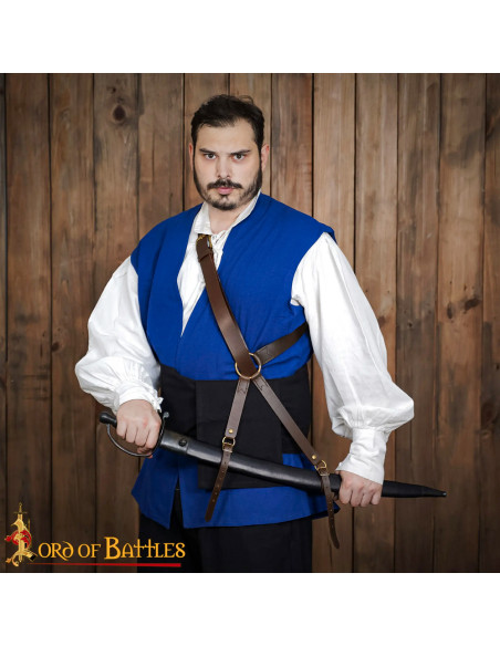 Tahalí medieval em couro para...