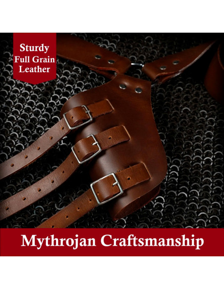 Tahalí medieval em couro marrom para...