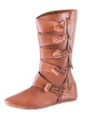 Botas altas medievais com fechos de nó, marrons