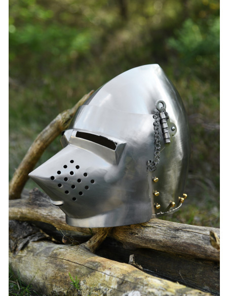 Capacete com focinho de cão de caça...