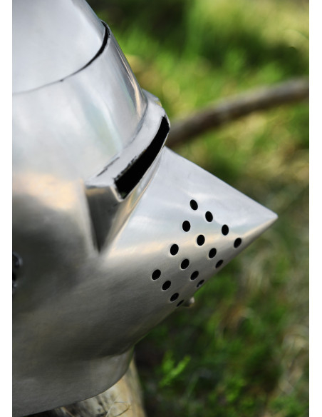 Capacete com focinho de cão de caça...