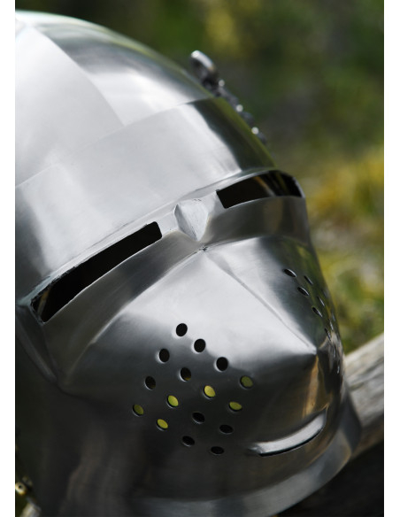 Capacete com focinho de cão de caça...