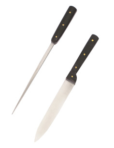 Faca de mesa medieval com punção, aço inoxidável