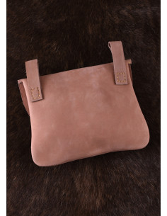 Bolsa de couro com passantes para cinto, formato quadrado 2