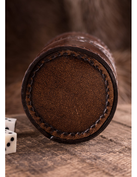 Copo para dados de couro preto,...