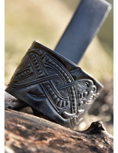 Tahalí para chifre com design de dragão em relevo, preto