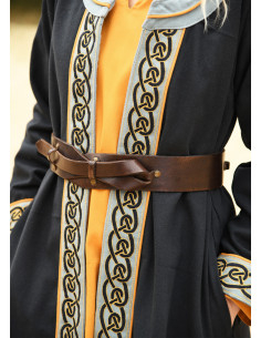 Cinto medieval de couro de couro amarrado, marrom