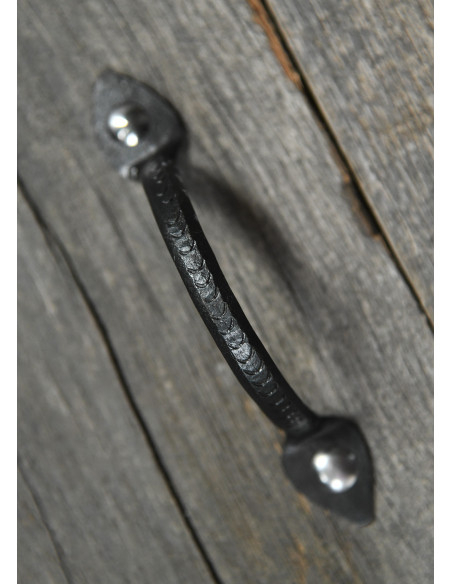 Maçaneta de aço forjado à mão (13 cm).