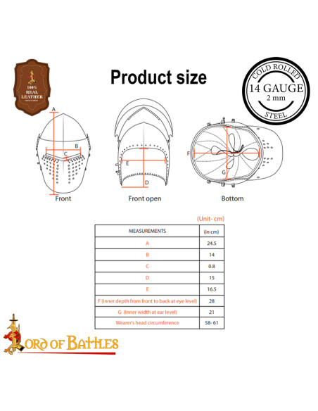 Basinette Medieval com Viseira, Baixa...